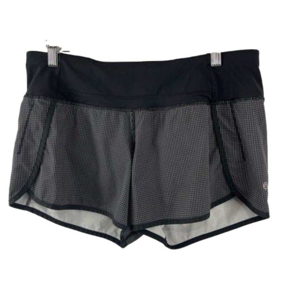 Lululemon Run Times Short Women's Size 8 Black and White Squares